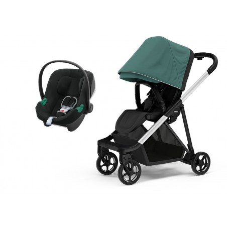 Coche Thule Shine Mallard Green + Silla Auto Cybex Nido Aton B2 I-Size