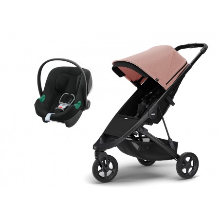 Coche Thule Spring Black Misty + Silla Auto Cybex Nido Aton B2 I-Size