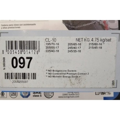 Cadenas para Nieve König...