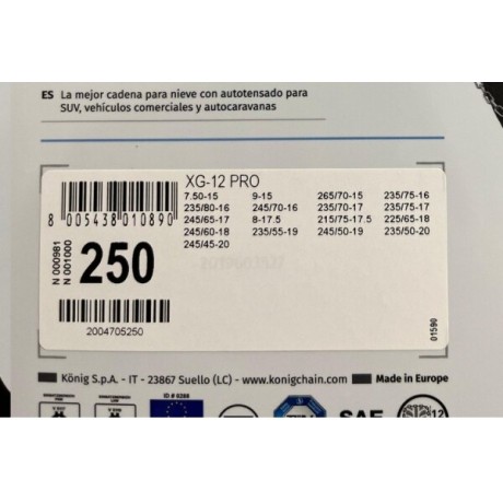 Cadenas para Nieve König...